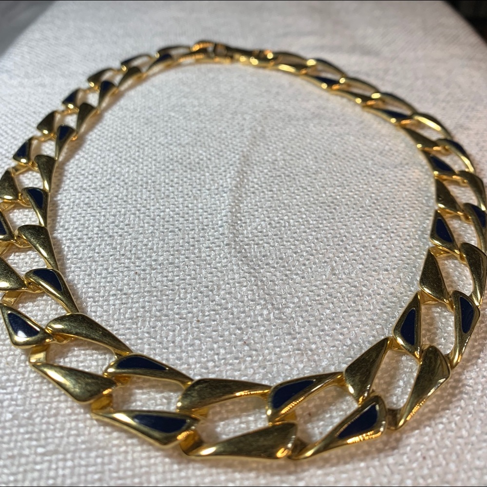 Monet Blue and Gold-Tone Necklace